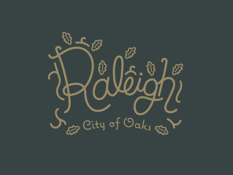 Raleigh tree raleigh nc raleigh oak leaf hand lettering