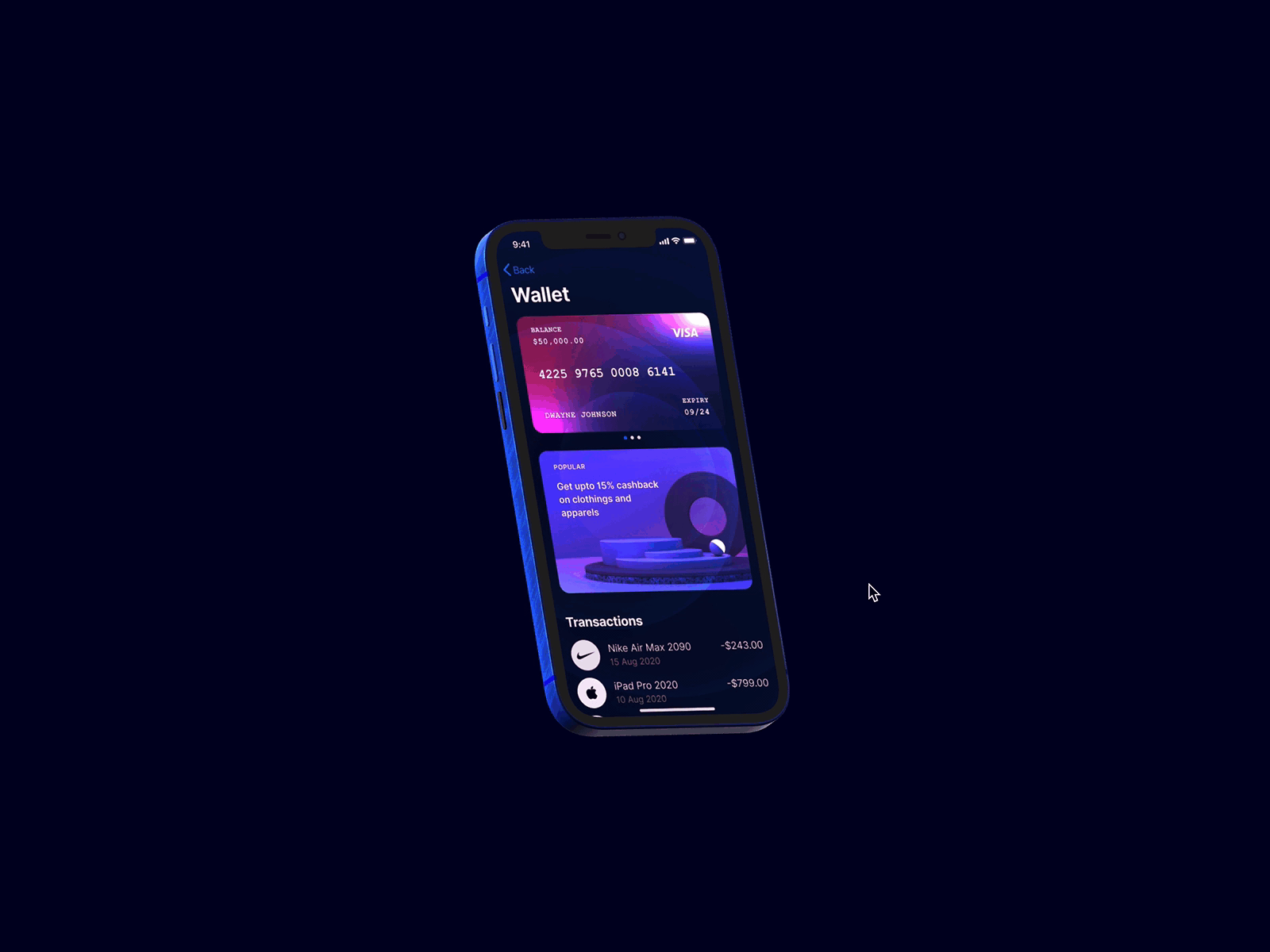 Spline 3d credit card figma mobileapp spline uidesign