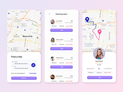 Carpooling app figma uichallenge uidesign