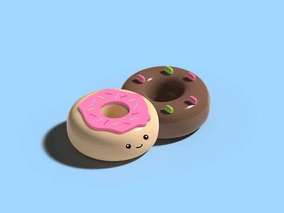 Donuts kawai 3d donuts illustration kawaii