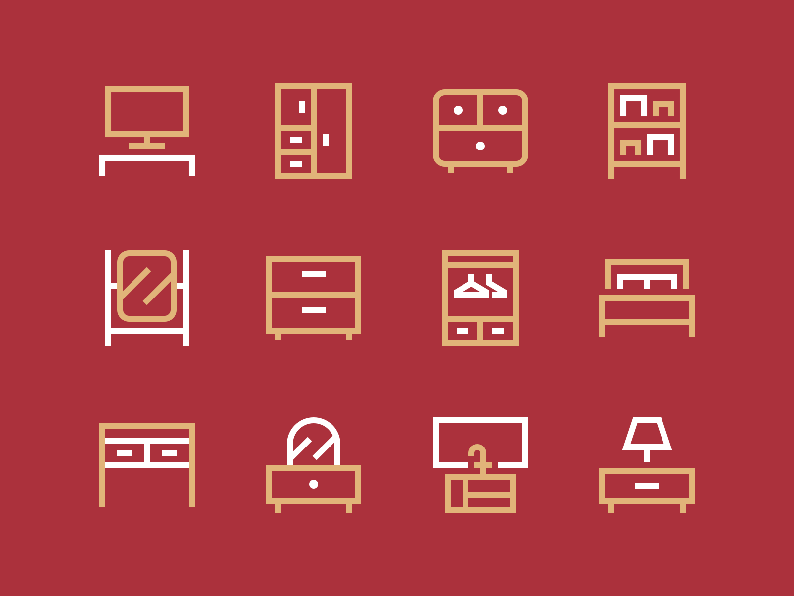 Furniture Icons by Denis Rodchenko for Nucleo on Dribbble