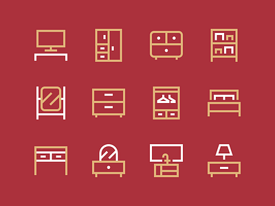 Furniture Icons furniture icon icons iconset illustration minimal outline perfect