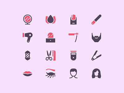 Beaty Icons beauty icon icons iconset illustration makeup minimal outline perfect