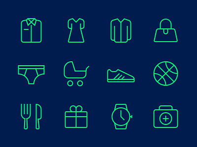 Shopping center icons clean icon iconset line minimal outline icons perfect shop sketch stroke