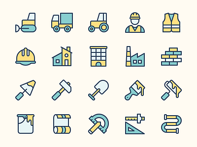 Building Icon Set building construction icon icons minimal new outline perfect tools works