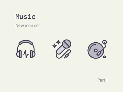 Music Icon Set headphones icon icons microphone music new play simple sound