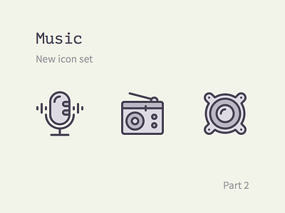 Music Icon Set audio icon icons microphone music new play radio simple sound