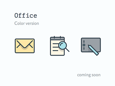 Office Icon Set (color) color icon icons illustration mail new office outline rodchenkod search set sketch