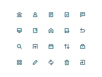 Banking mini icons bank finance icons mini outline perfect