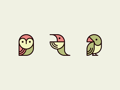 Birds Icon Set birds colibri icons illustration nature outline owl parrot perfect