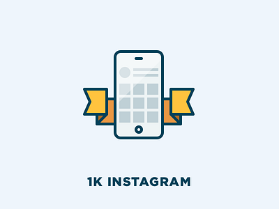 1K Instagram dribbble followers icon illustration instagram minimal outline phone
