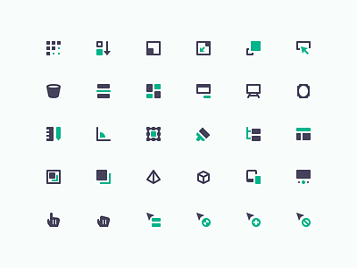 Design & Development (mini icons) cursor design development glyph icons mini pixel ui