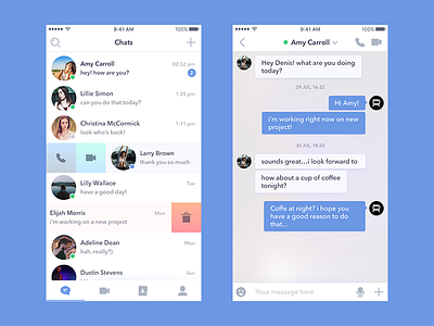 Messenger App (concept) app chat clean ios iphone messenger nucleo