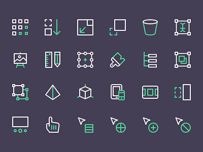 Design & Development (outline) cursor design development grid icons layout minimal new outline perfect