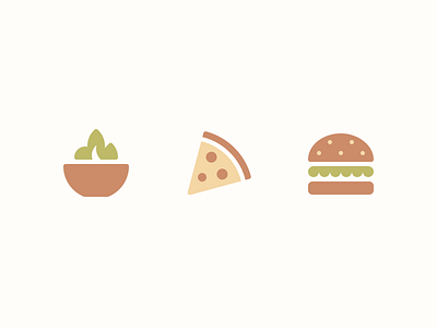 Food Icons burger color food icon icons illustration perfect pizza salad