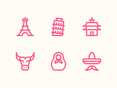 Countries countries icons italy japan mexico minimal outline paris rome russia