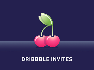 Dribbble Invites cherry dribbble fruit gradient icon illustration invitations invites minimal tasty