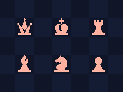 Geometric Chess chess crown glyph horse icons illustration minimal symbolstration