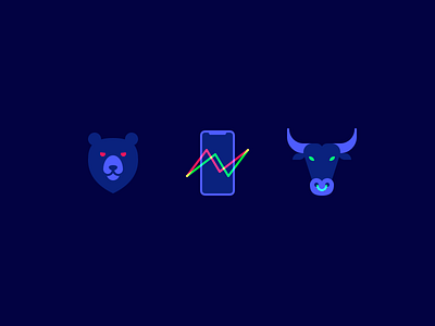 Crypto Icons bear bull crypto flat icons iconset illustration minimal trading
