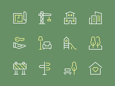 Building & Constructions Icons building clean house icons illustration minimal nucleo outline perfect property realty stroke