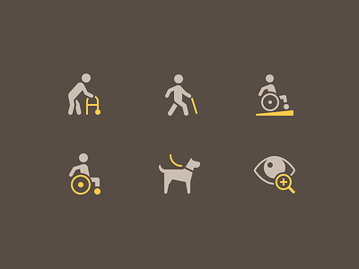 Accessibility Icons access accessibility disability disabled icon icons iconset illustration minimal nucleo perfect person rodchenkod