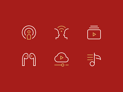 Multimedia Icons airpods icon icons iconset illustration minimal multimedia music outline stroke