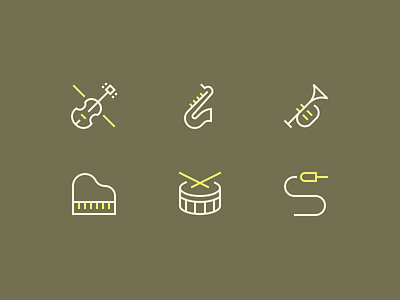 Music Icons clean icon icons iconset illustration minimal outline perfect vector