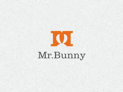 Mr Bunny animal bunny identity letter logo m negative space rabbit