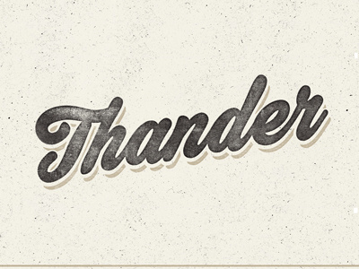 Thander badge bold brush cursive insignia lettering painting retro round script sign vintage