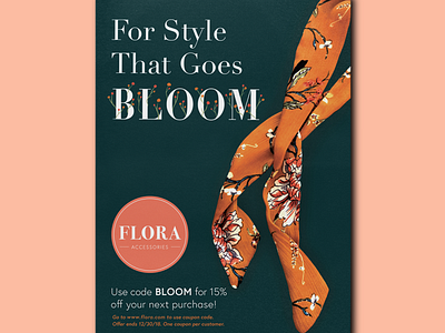 Flora Accessories Ad advertisement brand identity branding design digital floral graphic design illustration logo print design product photography typography