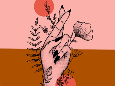 Fingers Crossed design digital drawing graphic design illustration