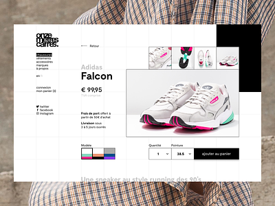 Onze Mètres Carrés — Product page concept contrast design grid product shoes shop ui ux webdesign