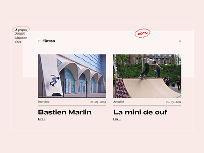 À propos — Articles animation design font home mag media news skate skateboard skateshop ui ux webdesign