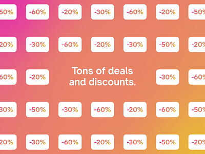 Gift - Tons of deals 2d after effects animation deals disneyland gift grid illustrator motion graphics offers percentage price tag promo sales square tags transition ui user interface zoom