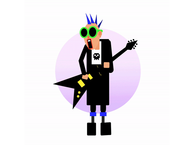 Punk character animation motion design animation after effects animation 2d animation character design vector flat illustration design