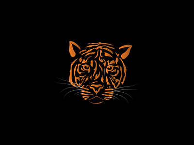 TIGER animal animal kingdom cat design gradient illustration jungle lion logo minimal minimalistic art orange simple tiger wild