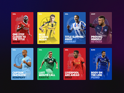Heed App 3d animation app cards football interaction ios layers madebytombruzda soccer sport stack typography ui ui design ux