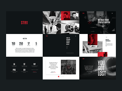 New STRV Sneak Peek 01 agency black brand branding condensed red redesign strv typography website white