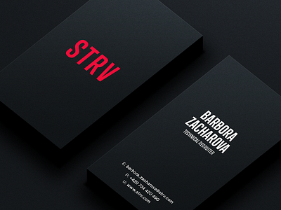 STRV Business Cards black brand branding business card identity logo stationery typography