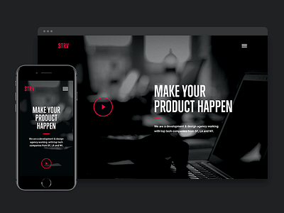 STRV New Website black brand dark design mobile new red responsive strv webdesign website