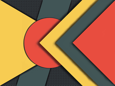 spread of yellow grey and red shapes on textured background materialdesign