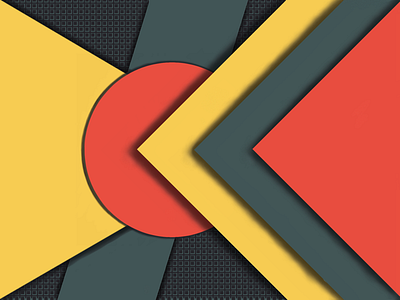 spread of yellow grey and red shapes on textured background