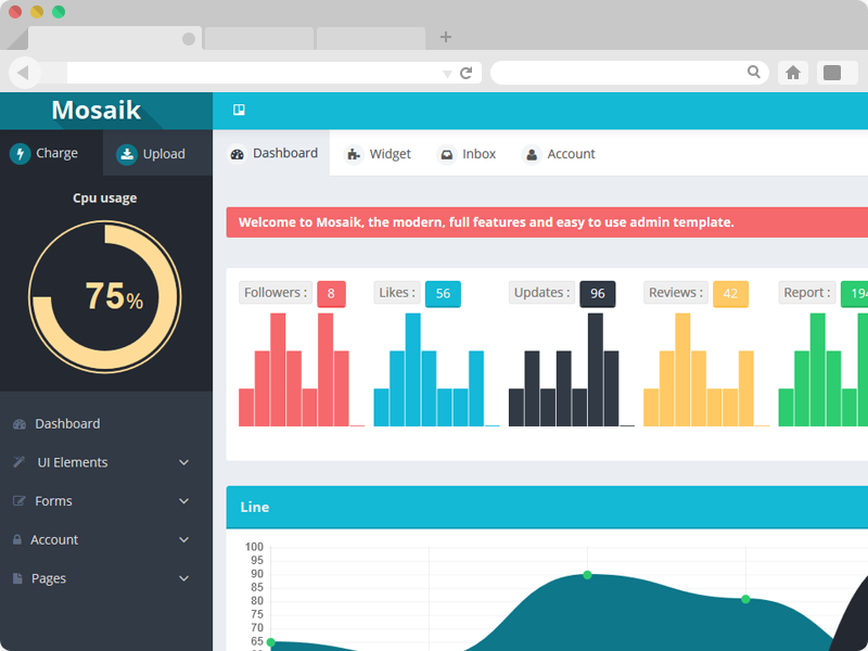 Mosaik admin template