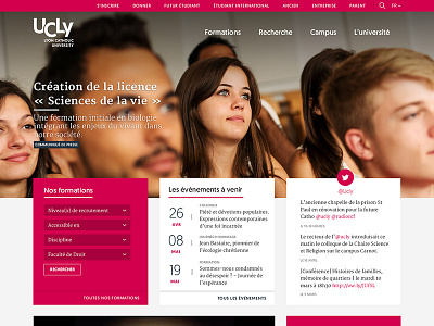Lyon catholic university homepage landing page style guide university website