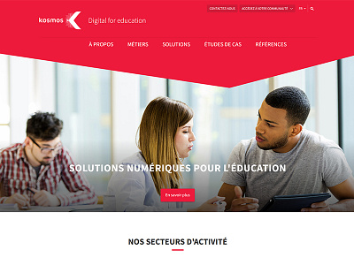 Kosmos - Digital for education education homepage landing school style guide ui university ux website
