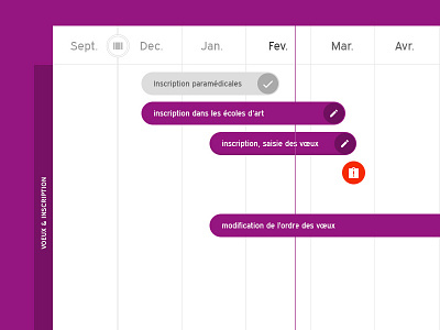 Calendrier de l'orientation (Onisep Folios) application calendar redesign schedule ui ux web app