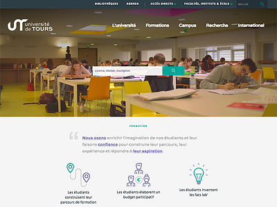 Université de Tours academic education homepage landing university website