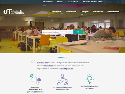 Université de Tours academic education homepage landing university website