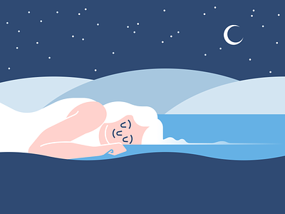 Sleep Time design figma iceberg illustration portrait illustration sleep vector water