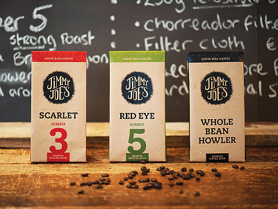 JimmyJoe's Coffee Packaging branding brown paper coffee fun graphic design hand lettering irish logo packaging pattern student